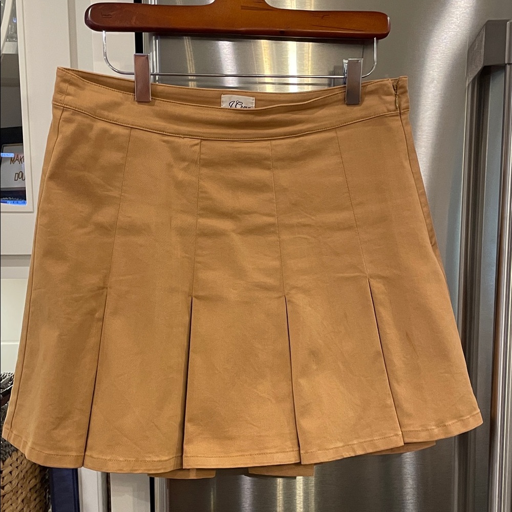 J Crew Pleated Chino Mini Skirt